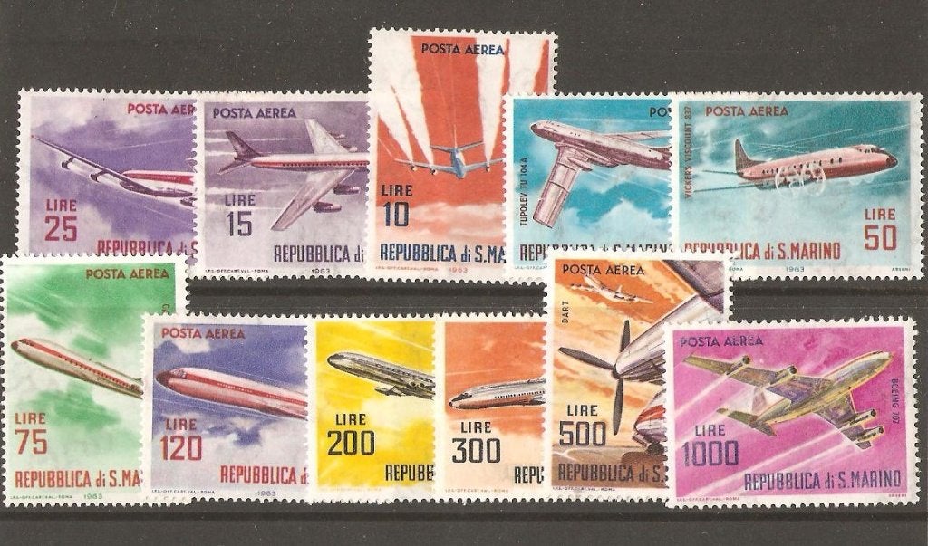 San Marino, Ophalen of Verzenden, Postfris, Vliegtuigen