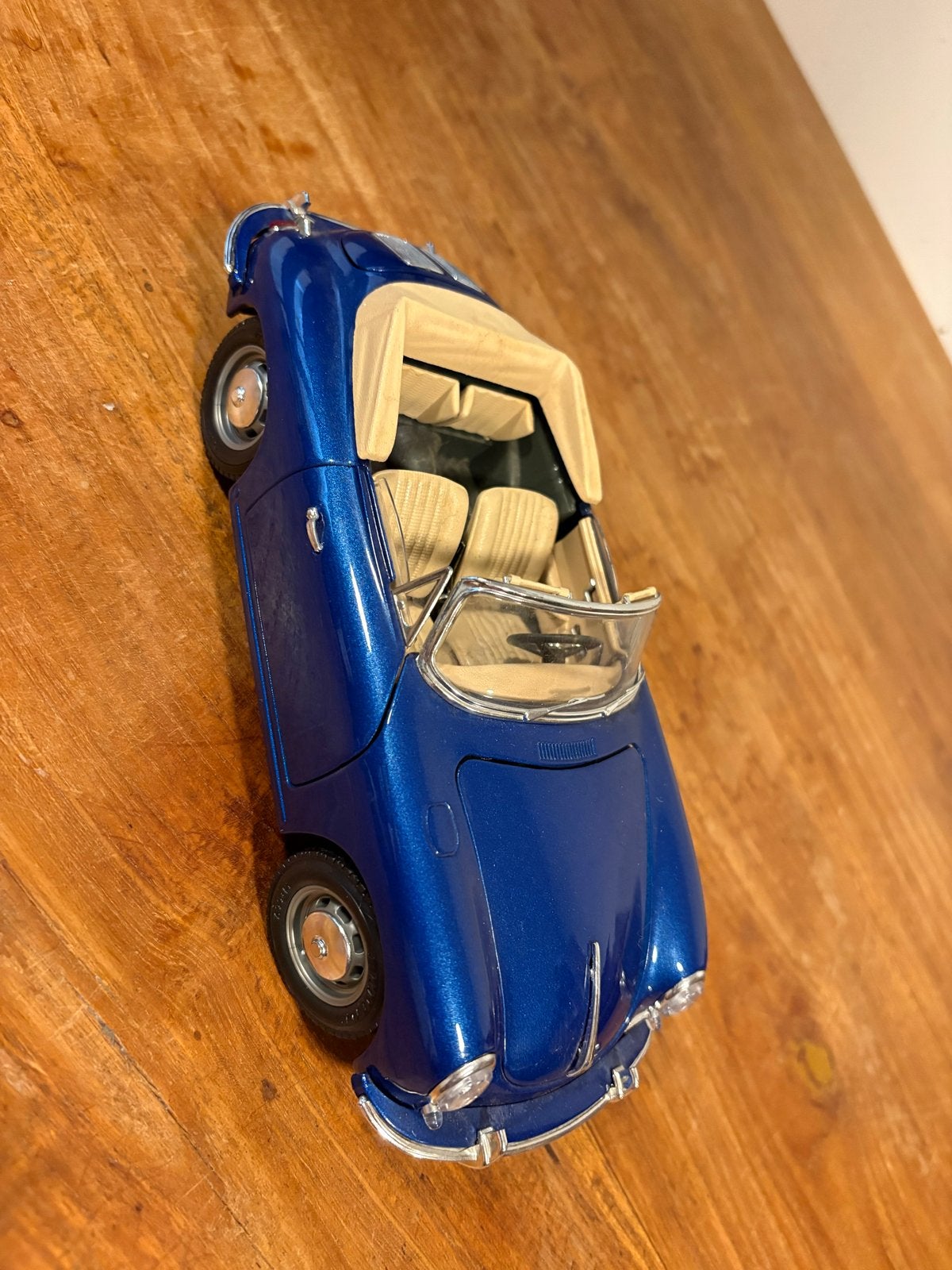 Bburago Porsche 356 B (1961) - Blauw schaalmodel 1:18, Ophalen of Verzenden, Zo goed als nieuw, Auto, Bburago