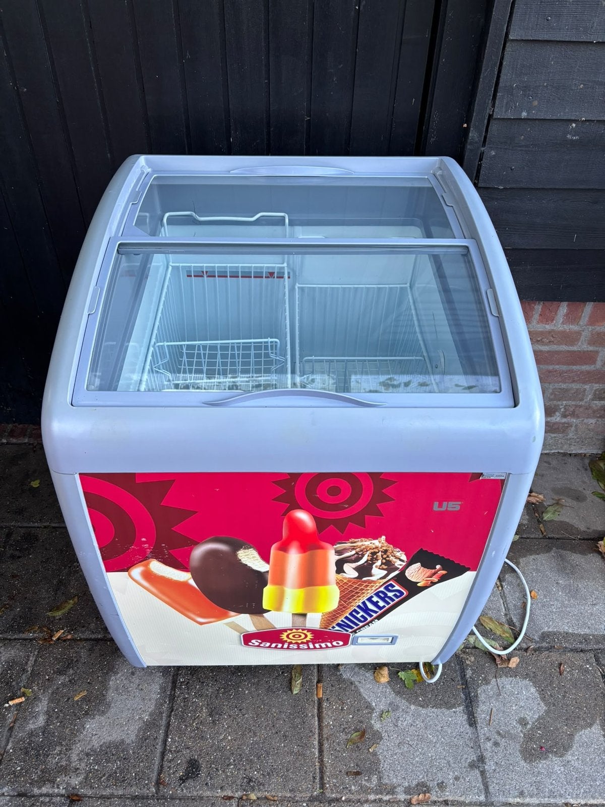 Vrieskist met glazen schuifdeksel - Ideaal voor ijs, Vrieskist, Gebruikt, Minder dan 85 cm, Ophalen of Verzenden