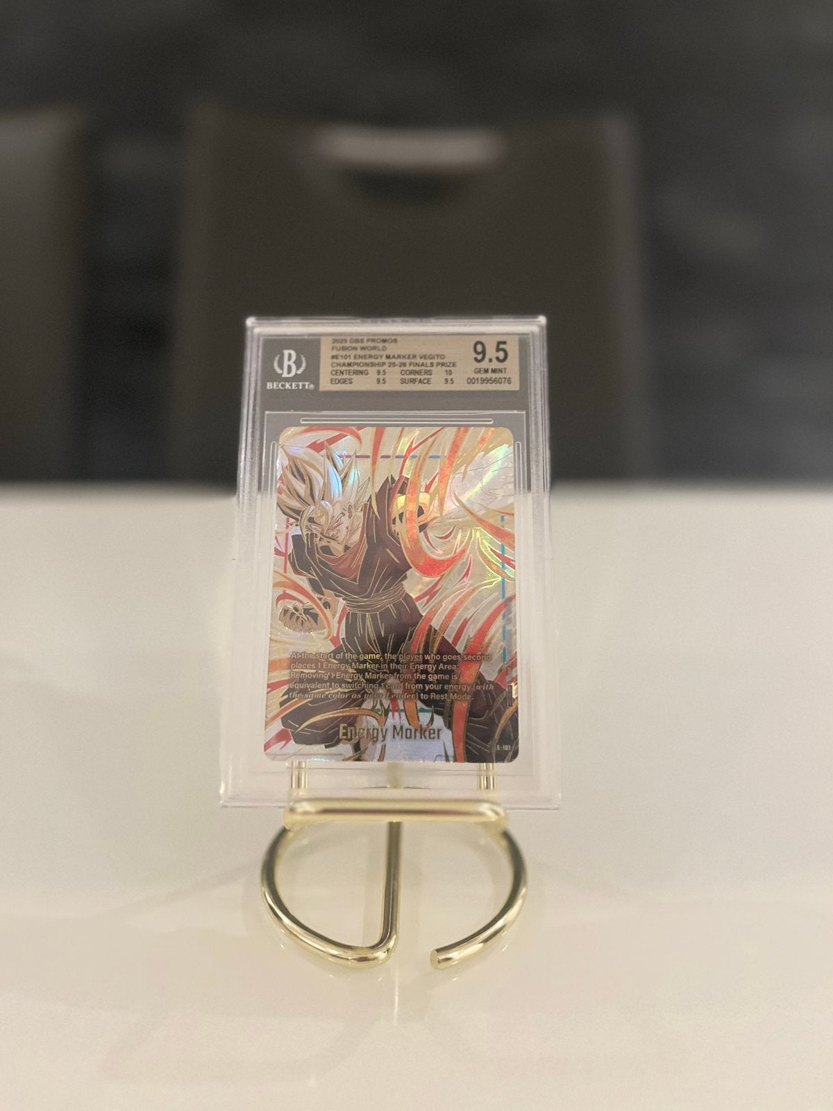 Dragon Ball z Energy Marker Vegito BGS 9.5, Ophalen of Verzenden, Nieuw, Losse kaart, Foil