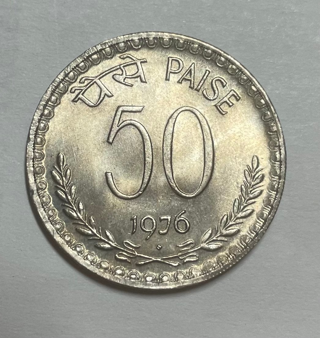 50 paise India 1976, Postzegels en Munten, Munten | Azië, Ophalen of Verzenden, Zuid-Azië