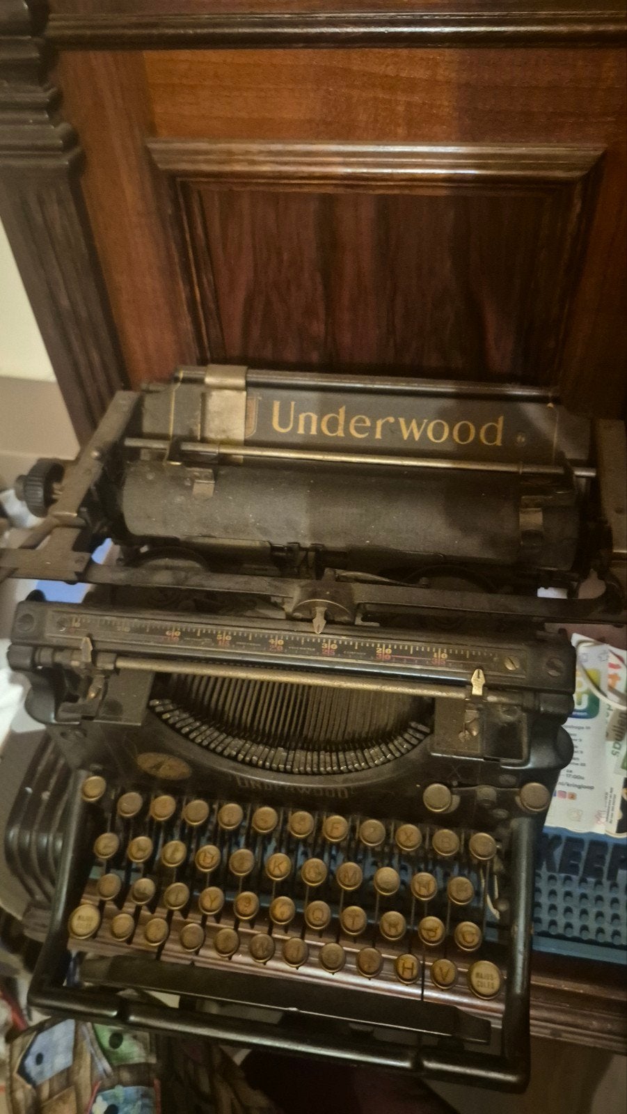 underwood typemachine, Ophalen