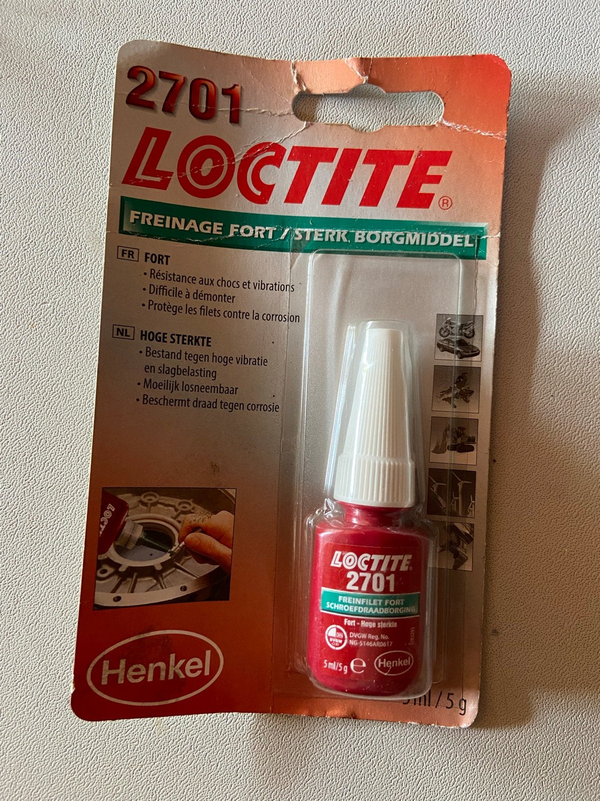 Loctite 2701 Sterk Borgmiddel - Schroefdraadborging, Ophalen of Verzenden, Nieuw