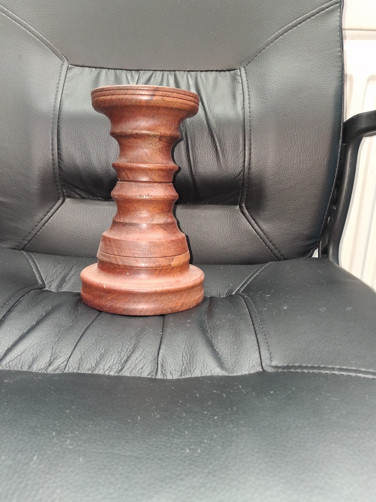 Decoratieve houten kaarsenstandaard - 20 cm hoog, Huis en Inrichting, Ophalen of Verzenden
