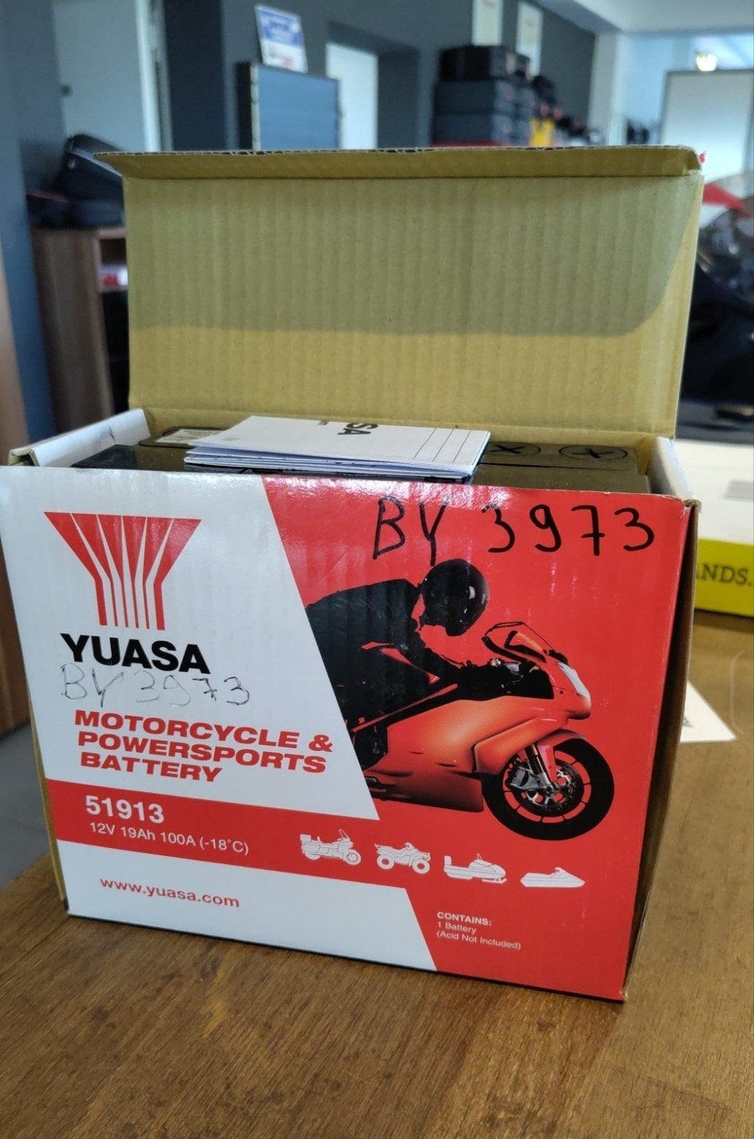 Nieuwe Yuasa 51913 Motorfiets & Powersports Accu 12V 19Ah, Ophalen, Nieuw