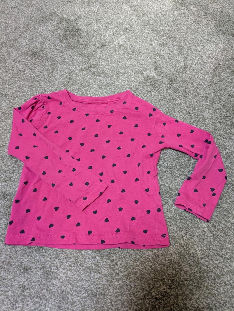 Roze longsleeve met hartjes van Young Dimension, maat 98, Gebruikt, Meisje, Ophalen of Verzenden, Shirt of Longsleeve