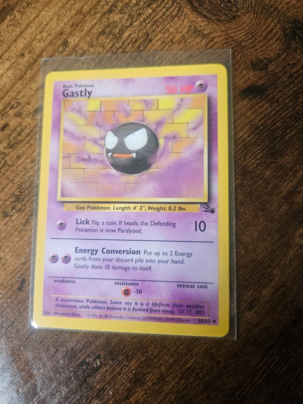 Gastly Pokémon kaart - Base Set (1999), Ophalen of Verzenden, Gebruikt, Losse kaart