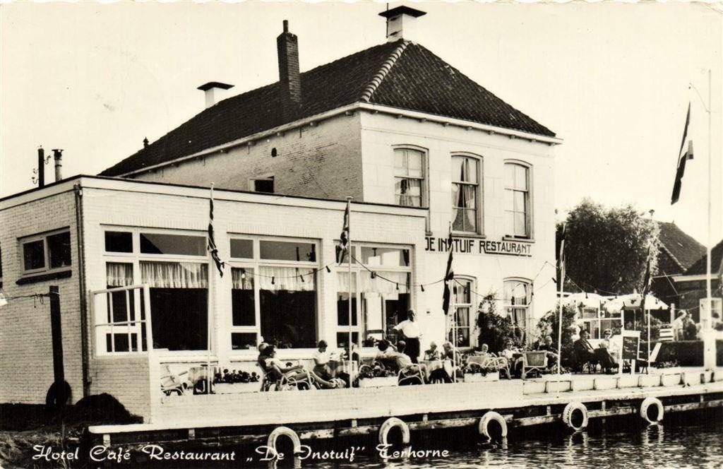 Hotel Cafe Restaurant De Instuif Terhorne - 1950 gelopen, Verzamelen, Verzenden, 1940 tot 1960, Gelopen, Friesland