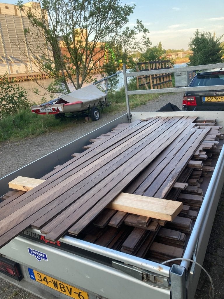 wengé foutloze latten 18 x 45 verschillende lengtes, Ophalen, Minder dan 25 mm, Nieuw, 200 tot 250 cm