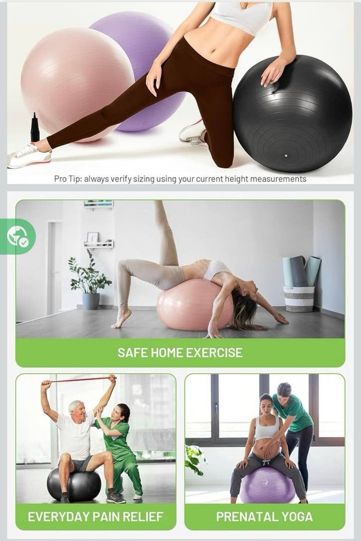 Roze Fitnessbal / Gymbal voor Thuisoefeningen en Yoga, Ophalen, Zo goed als nieuw, Buik, Fitnessbal