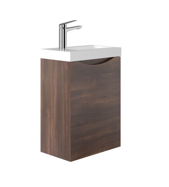 SALE! Toiletmeubel, Wasbak, Walnoot, Marmer, Afvoer, Mela, Ophalen of Verzenden, Nieuw, Bruin