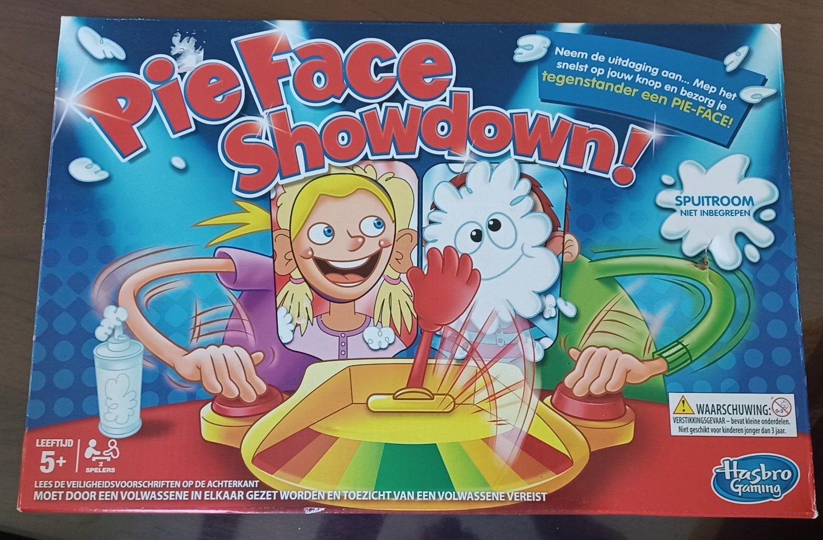 Pie Face Showdown! Hilarisch familiespel van Hasbro Gaming, Een of twee spelers, Ophalen of Verzenden, Zo goed als nieuw, Hasbro Gaming