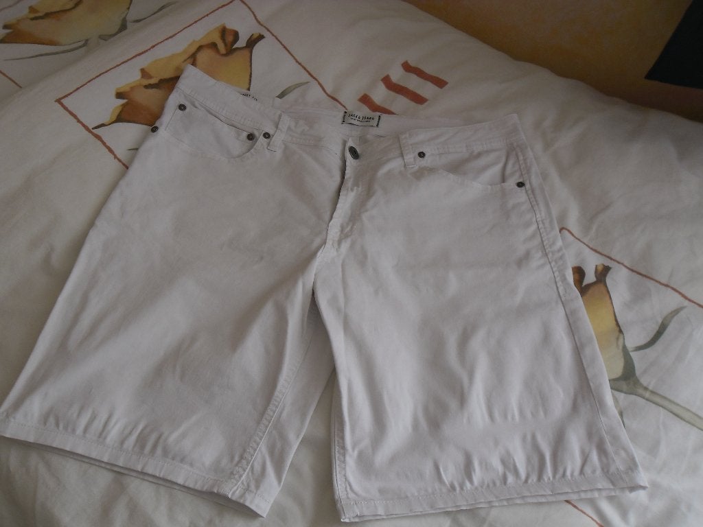 Gedragen heren korte broek. Maat 52, Maat 52/54 (L), Wit, Ophalen of Verzenden, Gedragen
