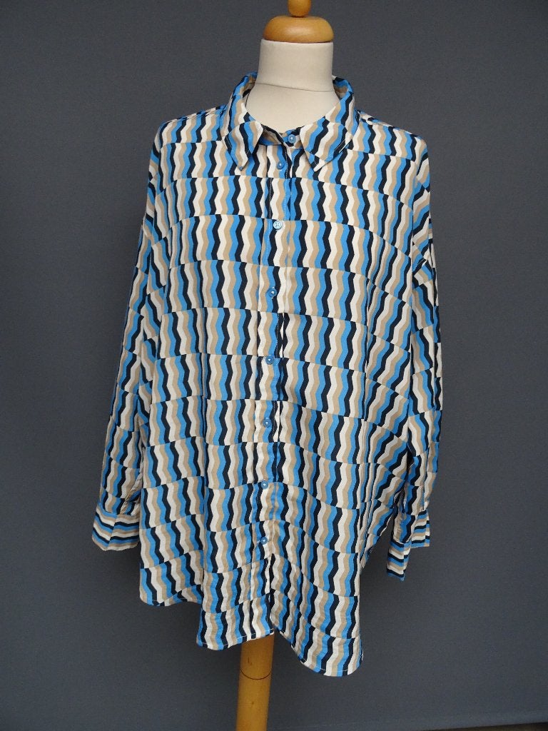 OPUS maat 42, tuniekblouse met grafische print., Meerkleurig, Maat 42/44 (L), Ophalen of Verzenden, Zo goed als nieuw