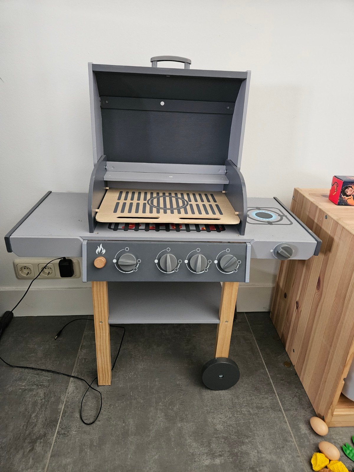Houten speelgoed BBQ met accessoires, Kinderen en Baby's, Ophalen