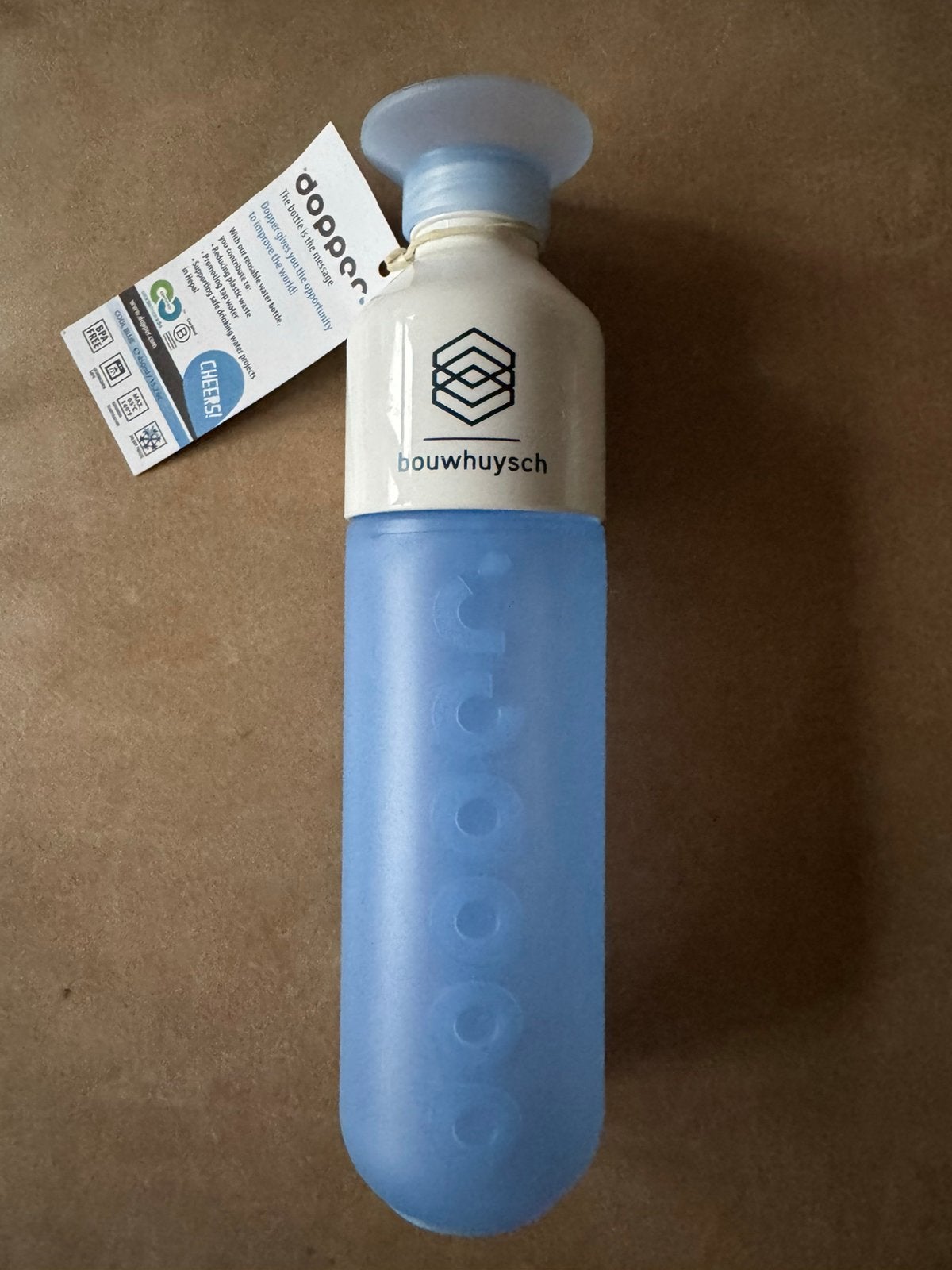 Dopper drinkfles cool blue 450 ml met logo NIEUW, Ophalen of Verzenden, Nieuw