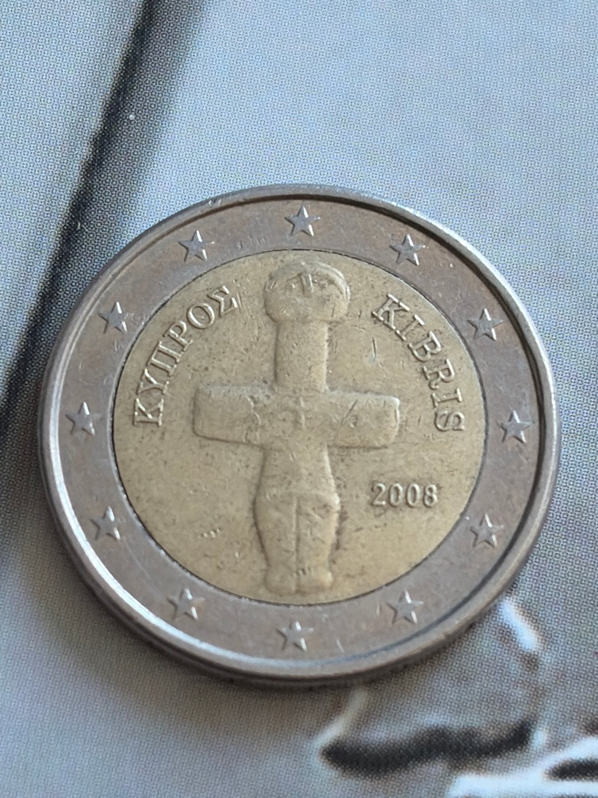 2 Euro munt Cyprus 2008 - Kruisbeeld van Pomos, Postzegels en Munten, Ophalen of Verzenden, Cyprus, 2 euro, Losse munt