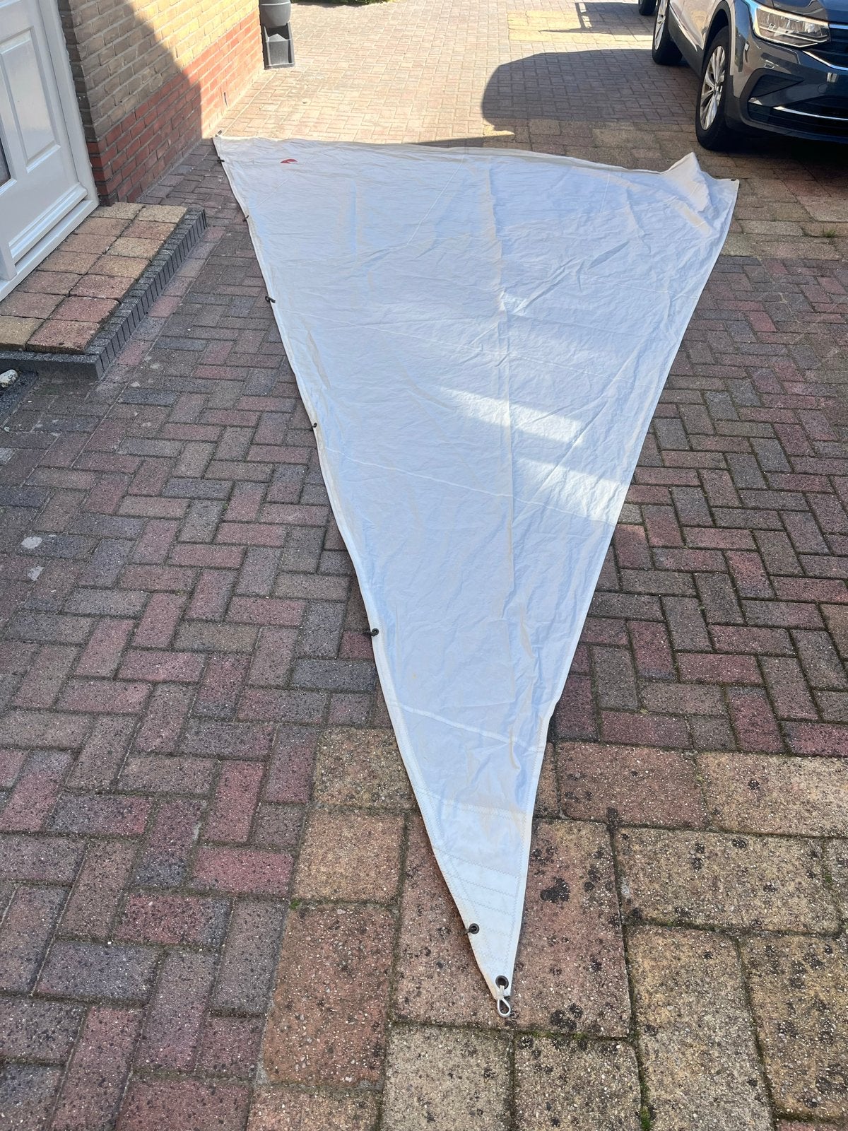 Fok met koperen leuvers - 565cm voorlijk, 350cm onderlijk, Ophalen of Verzenden, Gebruikt, Genua of Fok, Minder dan 15 m²