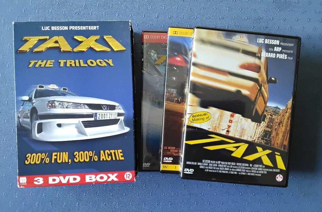 DVD Taxi trilogy (3 DVD Box), Cd's en Dvd's, Vanaf 12 jaar, Ophalen, Zo goed als nieuw, Actiekomedie