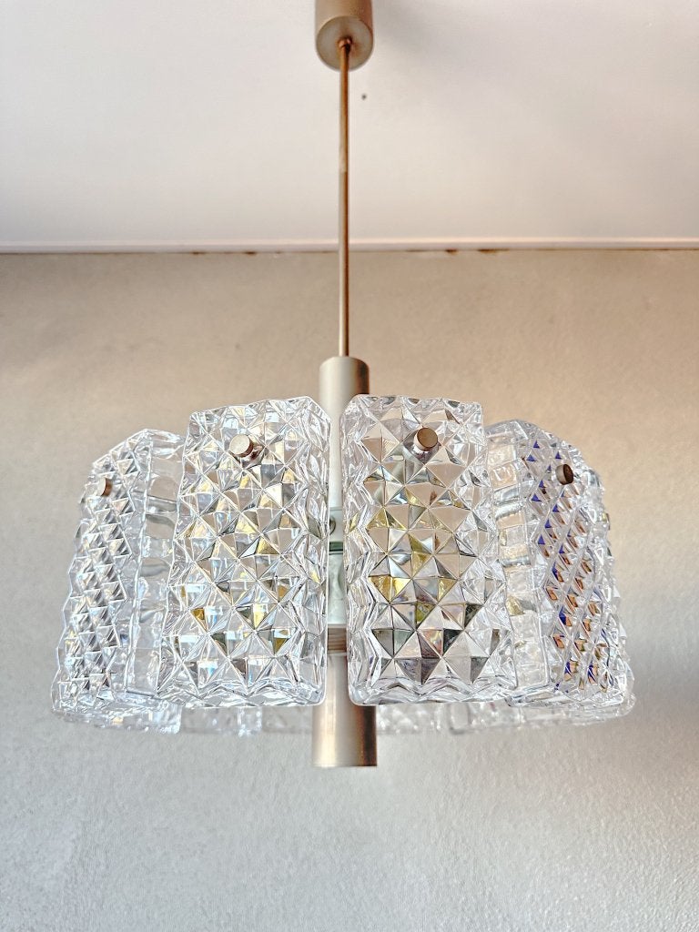 Vintage Kaiser Leuchten hanglamp, Niet ingevuld, Mid century, Niet ingevuld, Glas