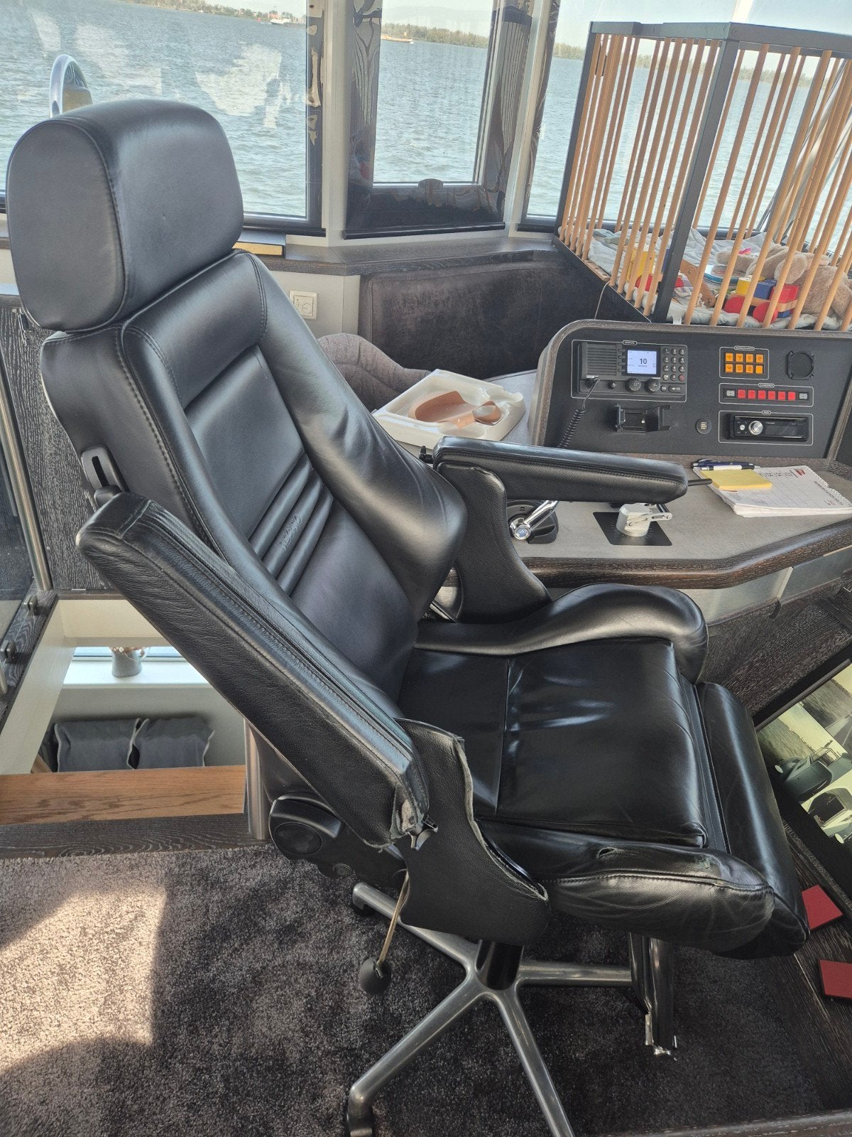Recaro stuurstoel zwart leder - gebruikt, Ophalen, Gebruikt, Interieur en Kussens