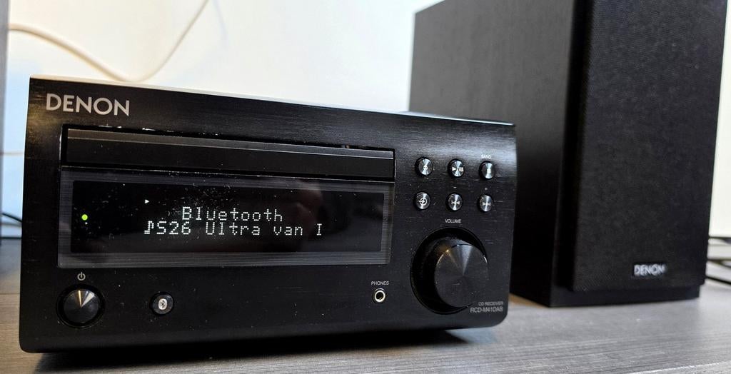 Denon mini HiFi-systeem met luidsprekers – defecte cd lade, Gebruikt, Denon, Tuner of Radio, Ophalen of Verzenden