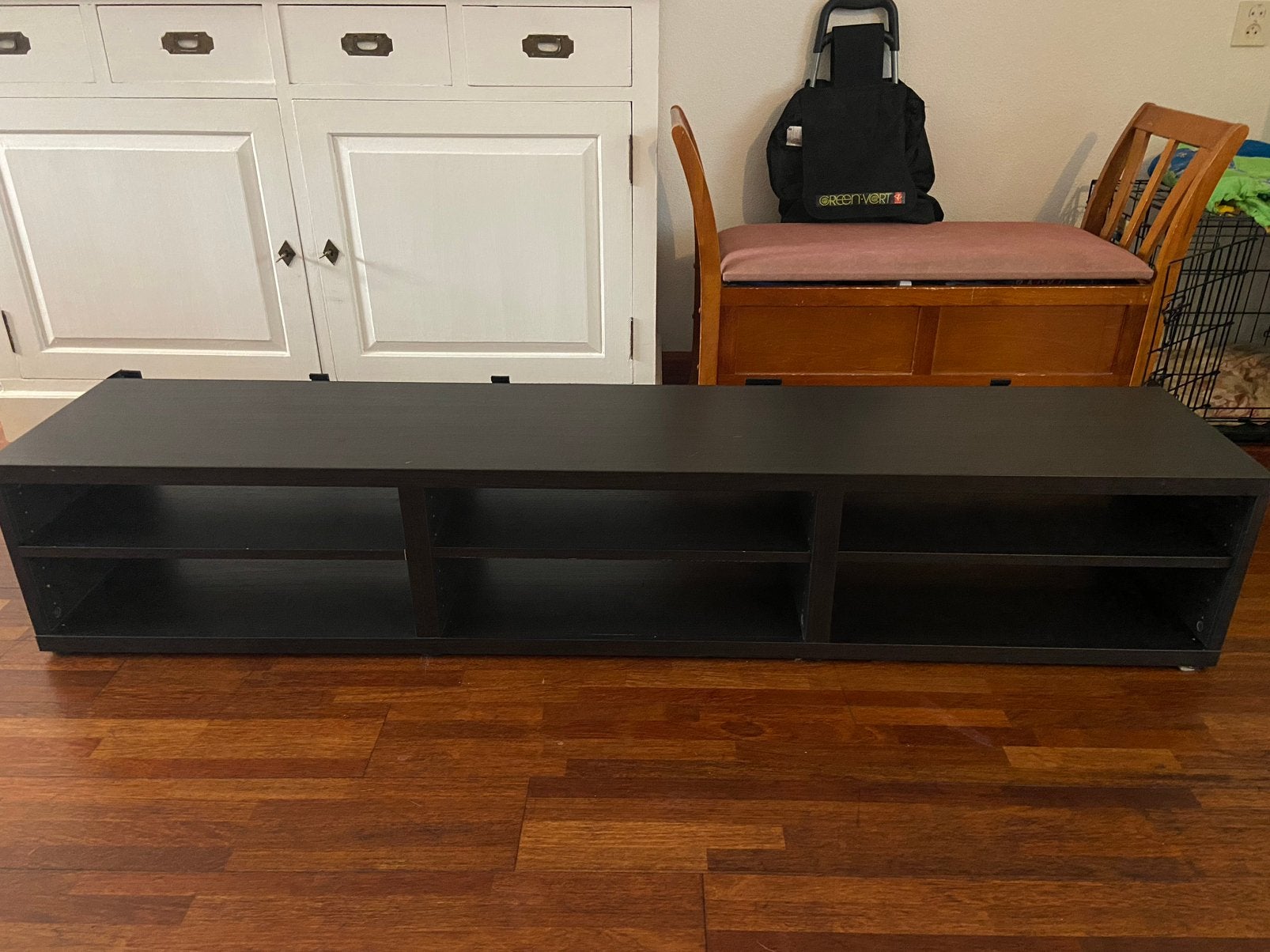 Zwart tv meubel, Ophalen, 150 tot 200 cm, Zo goed als nieuw, Minder dan 100 cm