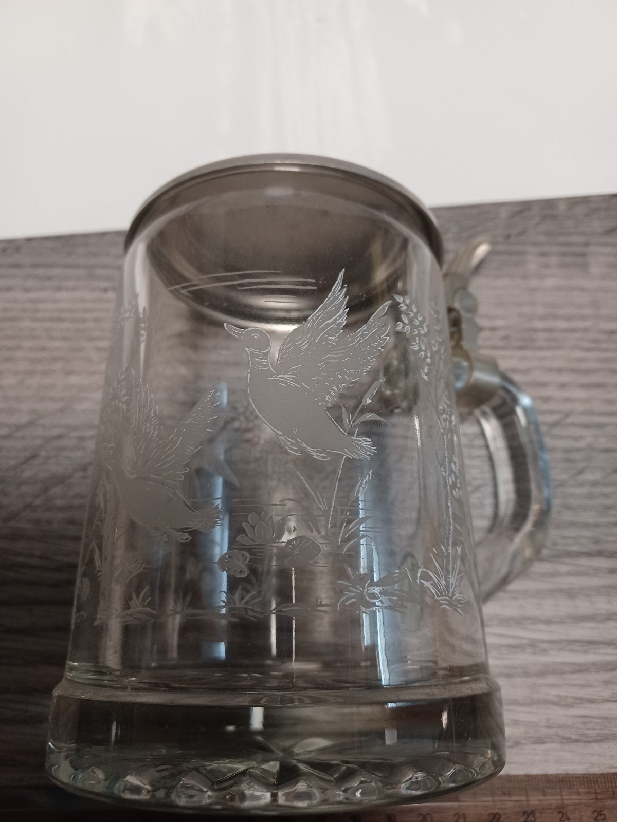 Glazen bierpul met deksel, Ophalen of Verzenden, Zo goed als nieuw, Bierglas