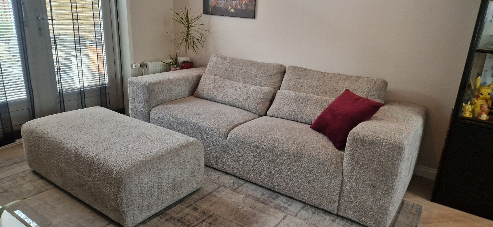 Bank lombardy kleur taupe licht grijs, 100 tot 125 cm, Driepersoons, Ophalen of Verzenden, Zo goed als nieuw