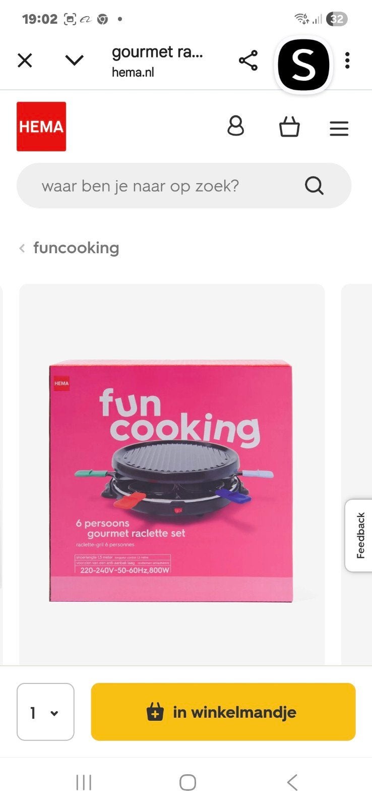 Gourmetstel Hema, Witgoed en Apparatuur, Gourmetstellen, Ophalen of Verzenden, Zo goed als nieuw