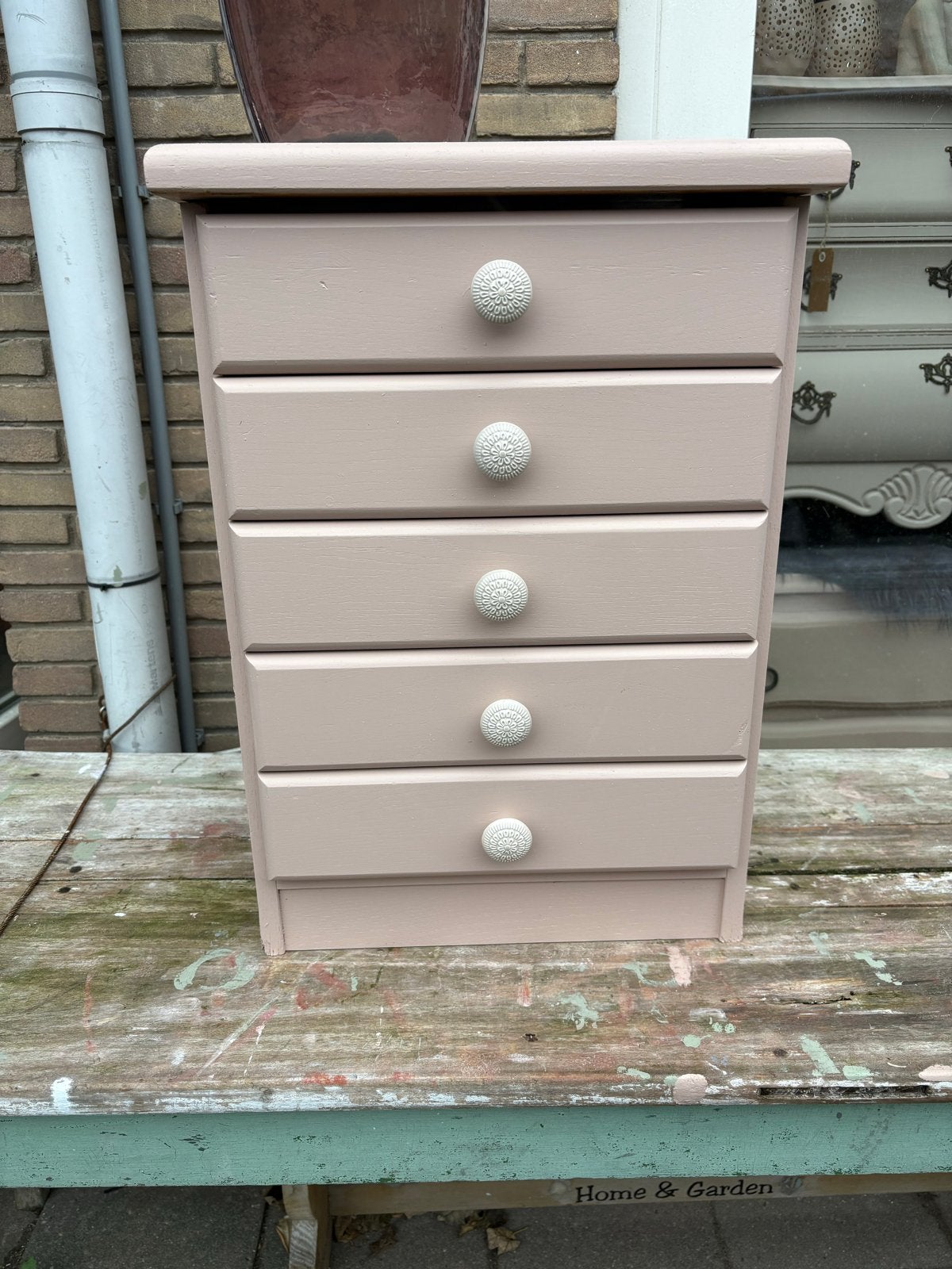 Roze ladekastje met 5 laden - 40x35x60 cm, Ophalen, Minder dan 50 cm, Gebruikt, 5 laden of meer