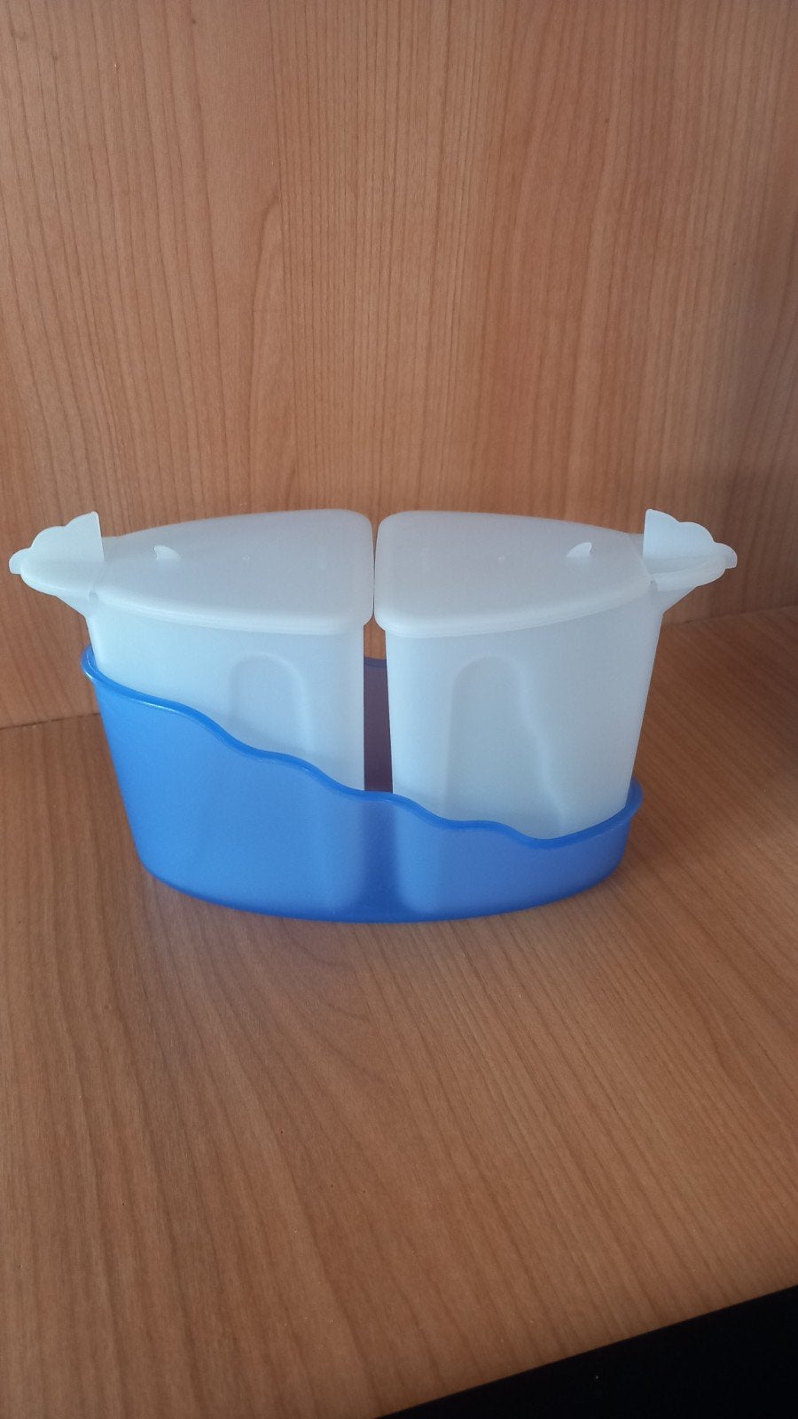 Tuperware melk en suikerset, Gebruikt, Blauw, Met compartimenten, Ophalen of Verzenden