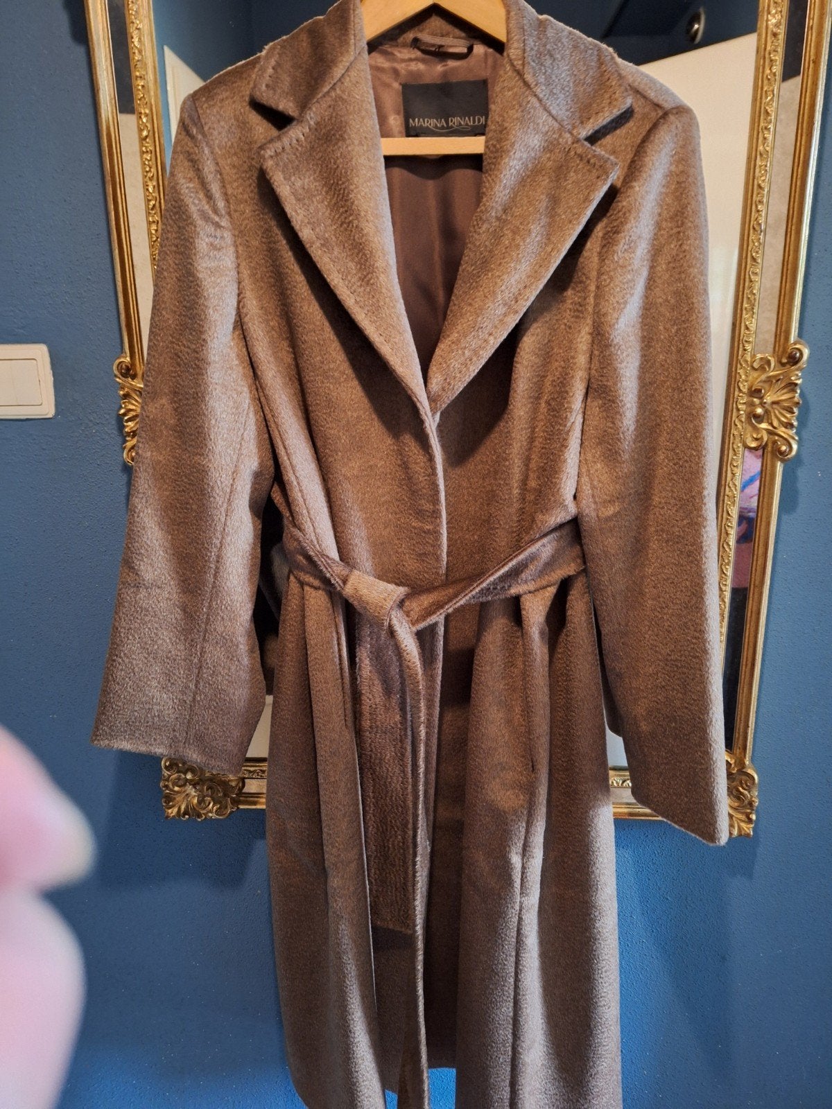 Marina Rinaldi camel jas m25,44,46, Bruin, Maat 46/48 (XL) of groter, Ophalen of Verzenden, Zo goed als nieuw