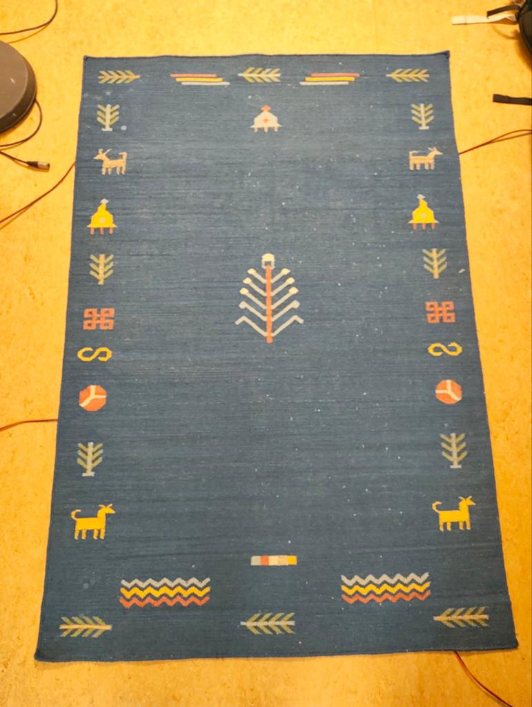 Nepalees Handgeknoopt vloerkleed, Huis en Inrichting, Stoffering | Tapijten en Kleden, Ophalen, Gebruikt, 100 tot 150 cm, Overige kleuren