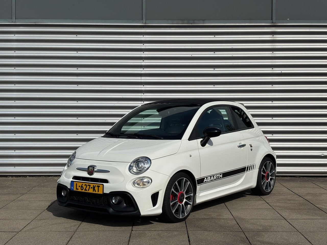 Fiat 500C 1.4 T-Jet Abarth Turismo Cabrio | Automaat | Navig, Auto's, Fiat, 4 cilinders, Cabriolet, Wit, Leder