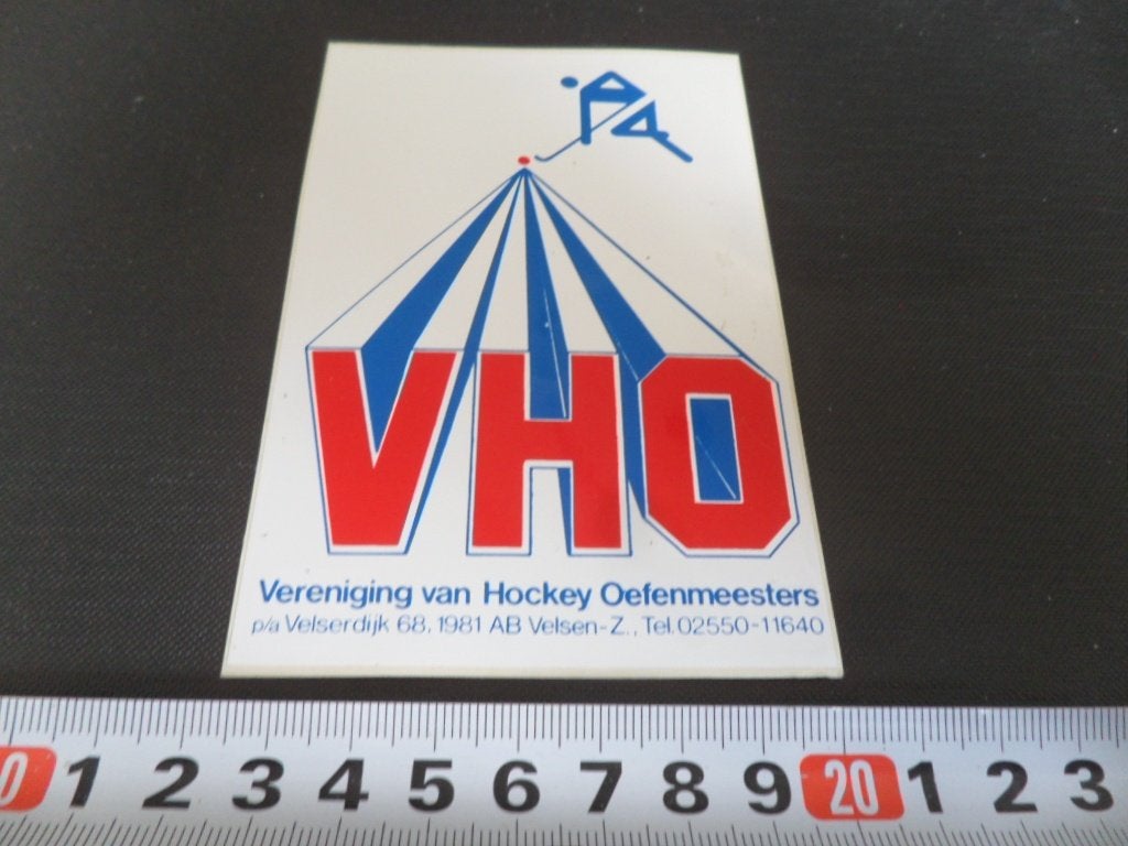 sticker VHO vereniging van hockey oefenmeesters velsen zuid, Ophalen of Verzenden, Zo goed als nieuw