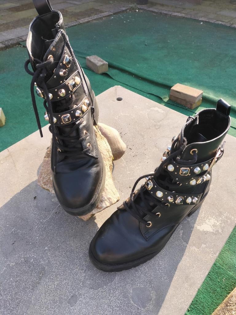 Boots maat 38, Zwart, Lage of Enkellaarzen, Ophalen of Verzenden, Gedragen