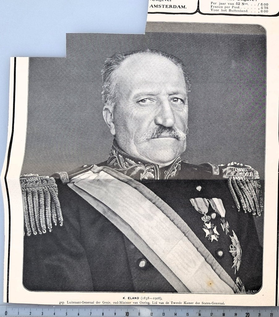 Leger 1908: art. 2 blz. over Luit-Gen. Genie K. Eland, Verzenden, Voor 1940, Gebruikt, Overige onderwerpen