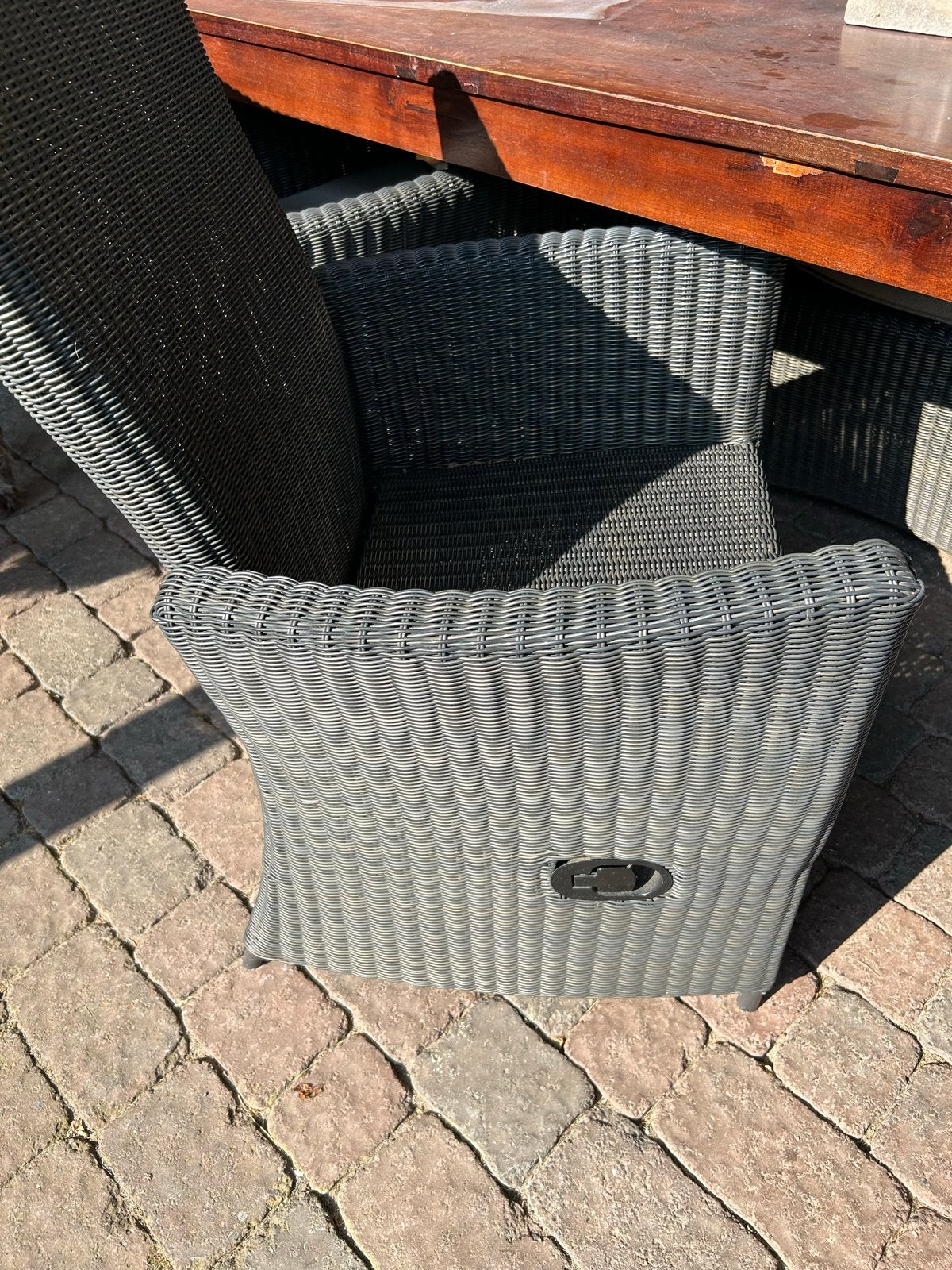 Set van 6 Bois le Duc stoelen - Grijs wicker, Ophalen, Kunststof, Gebruikt, Grijs