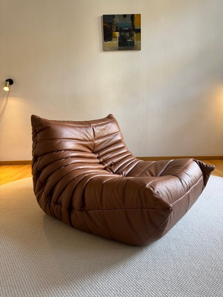 Ligne Roset - Togo - Fauteuil/Stoel Cognac - Gratis Levering, 100 tot 125 cm, Ophalen of Verzenden, Zo goed als nieuw, 75 tot 100 cm