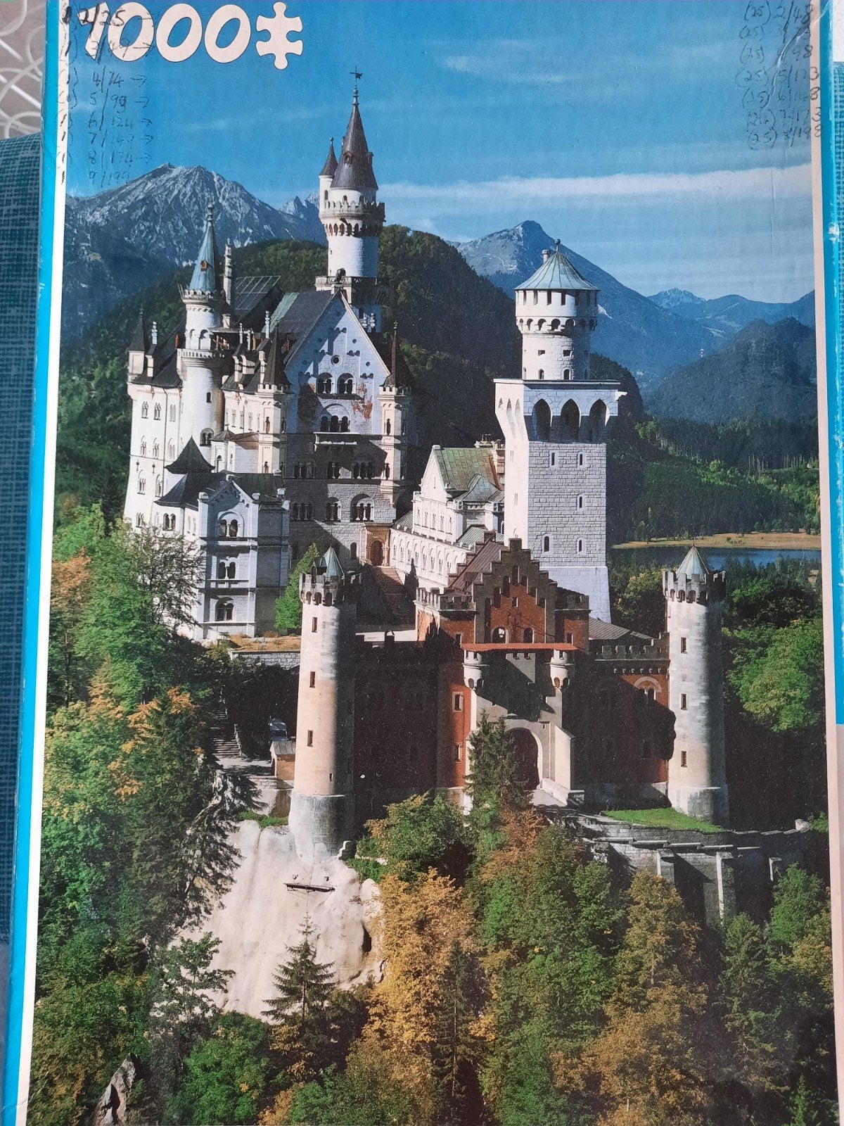 Legpuzzel Neuschwanstein Kasteel 1000 stukjes, Ophalen of Verzenden, 500 t/m 1500 stukjes, Gebruikt, Legpuzzel