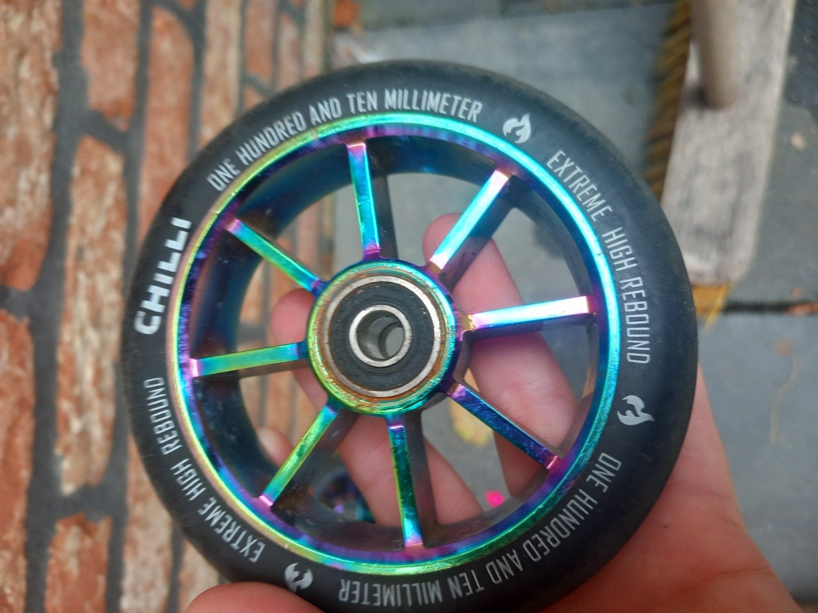 Chilli stuntstep wielen 110mm - Neochrome, Ophalen of Verzenden