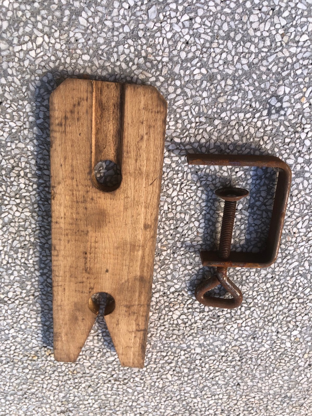 Vintage Juweliers Bankschroef Hout en Metaal, Antiek en Kunst, Ophalen of Verzenden