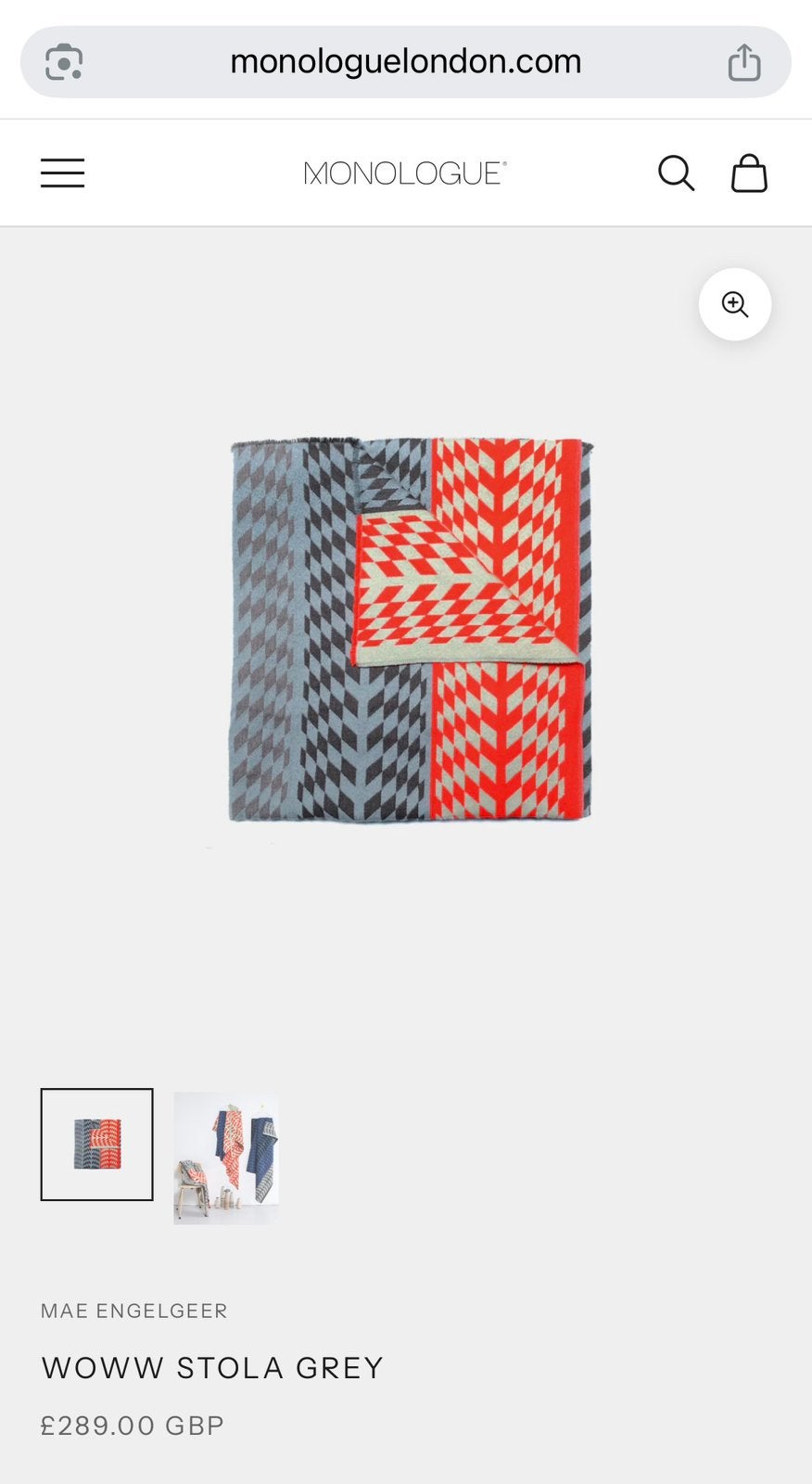 Mae Engelgeer plaid, Huis en Inrichting, Woonaccessoires | Plaids en Woondekens, Wol, Zo goed als nieuw, Plaid, Meerkleurig