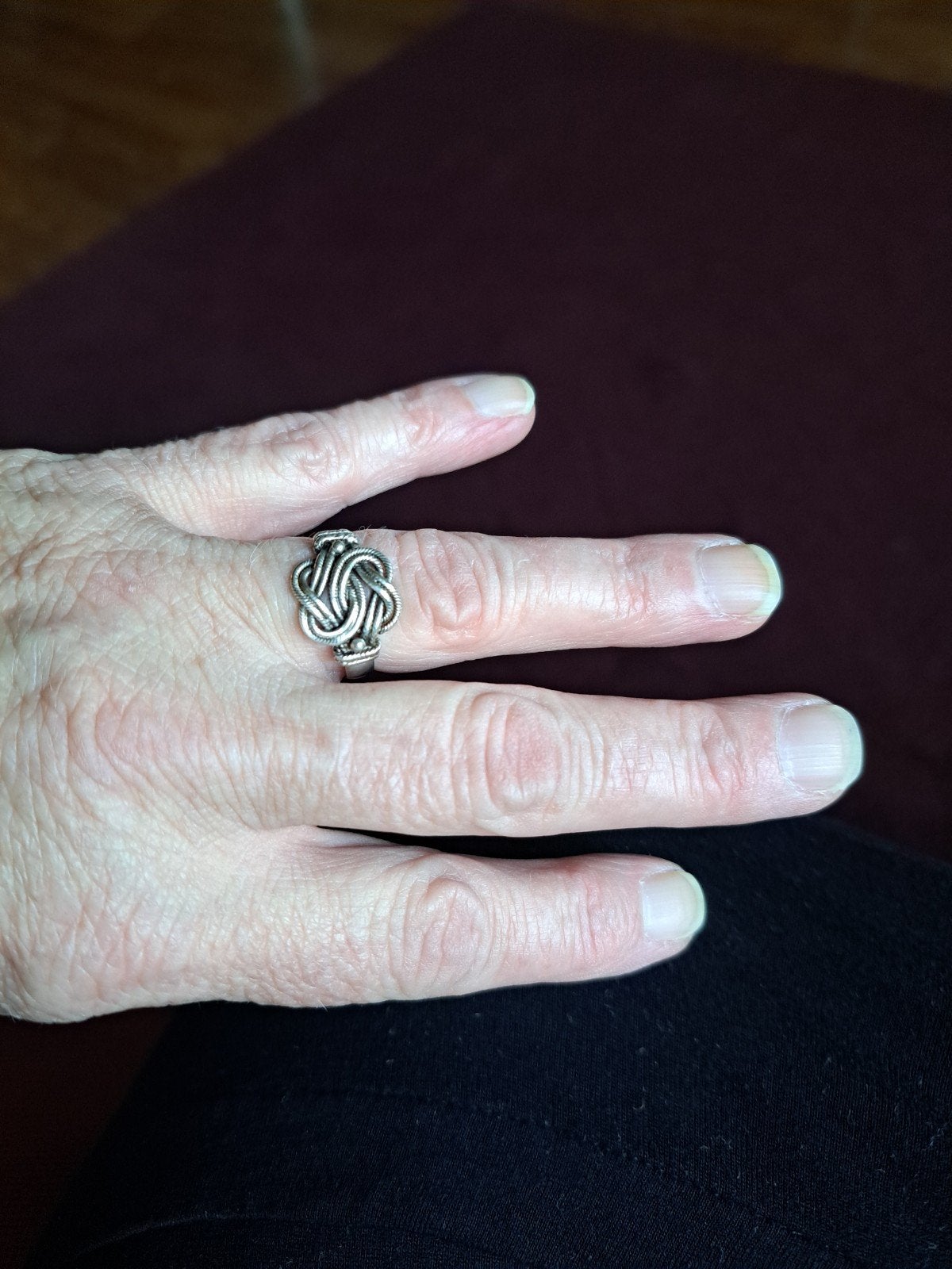Surinaamse mattenklopper ring in zilver (925), Ophalen, 18 tot 19, Gebruikt, Dame of Heer