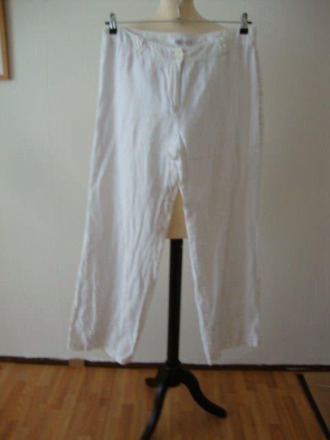 Witte 100% linnen broek van Miss Etam mt.44 wijde pijp, Wit, Maat 42/44 (L), Ophalen of Verzenden, Zo goed als nieuw