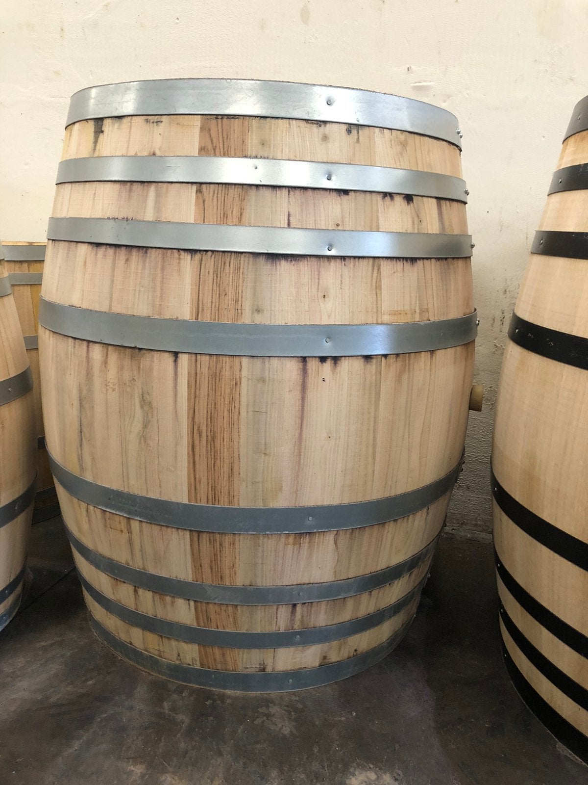 Zware Frans eiken wijnvat / regenton 500 liter, 150 liter of meer, Ophalen, Zo goed als nieuw, Hout