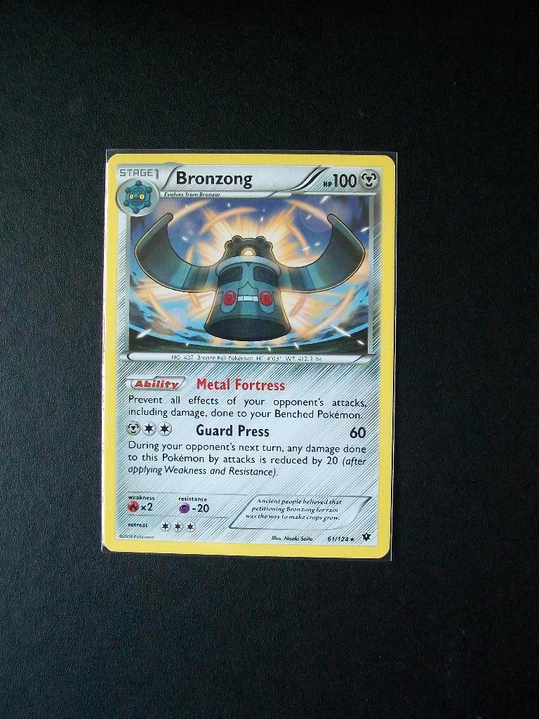 9100: Nieuwe Pokemon Kaart BRONZONG hp 100 (61/124) 2018, Verzenden, Nieuw