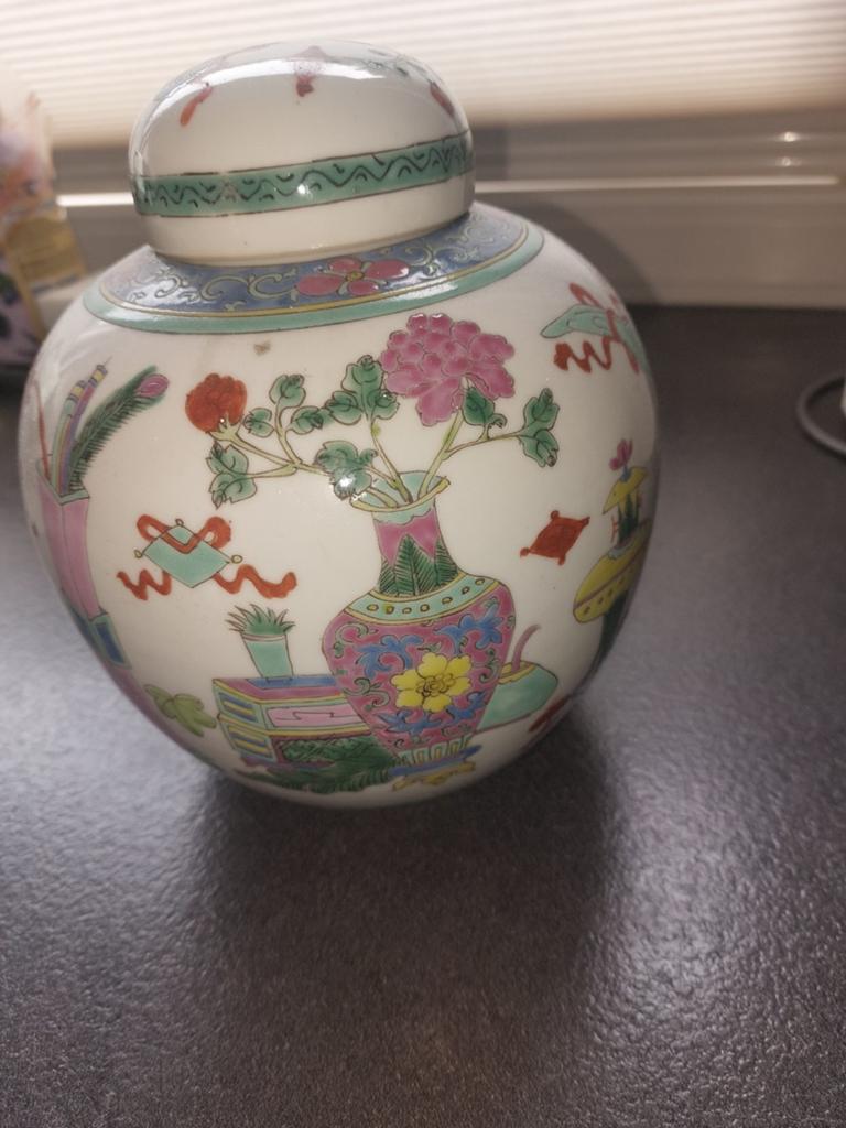 Antieke Chinese Porseleinen Uienpot met Bloemdecoratie, Ophalen of Verzenden