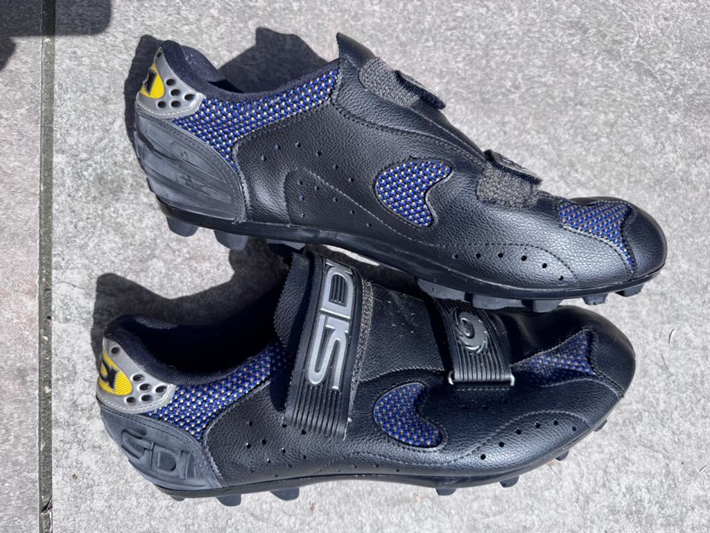 Wielrenschoenen Sidi 45 - Zwart met blauw accent, Gebruikt, Heren, Schoenen, Overige maten